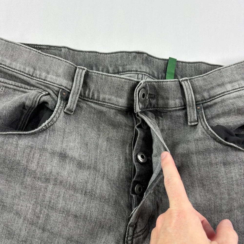 G Star Raw Jeans Mens 36x36 Gray 3301 Slim Tapered Denim Button Fly